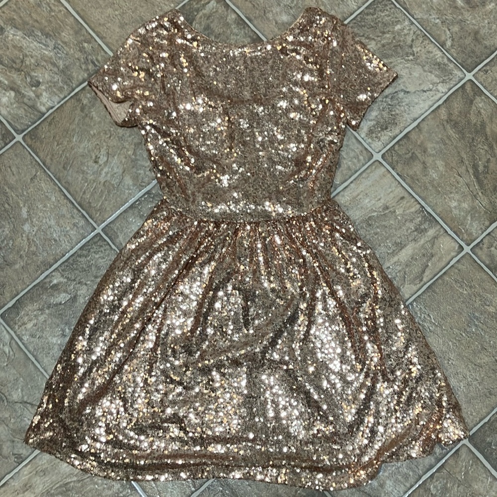 Rose Gold Sequins Windsor Dress